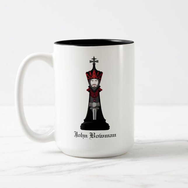 Tasse 2 Couleurs Roi noir / Nom personnalisé (Gauche)