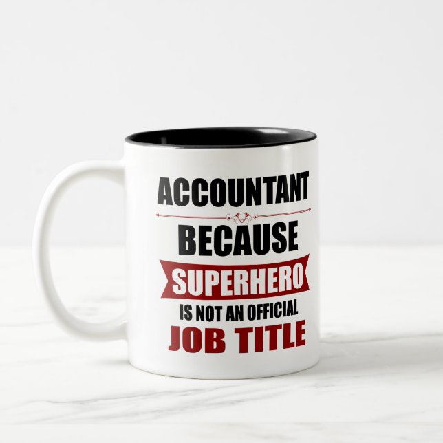 Tasse 2 Couleurs Roman de super-héros comptable (Gauche)