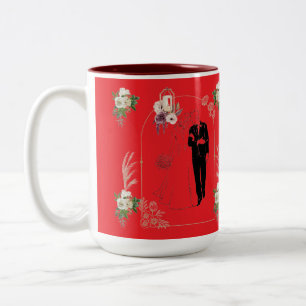 Tasse 2 Couleurs Romance en fleurs rouge vif