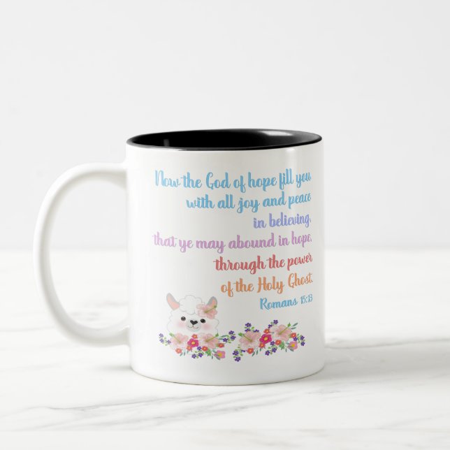 Tasse 2 Couleurs Romans 15 Bible Verse Design (Gauche)