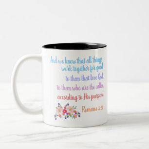 Tasse 2 Couleurs Romans 8 Verset Bible Design