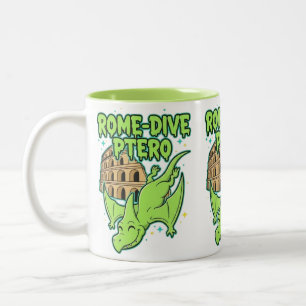 Tasse 2 Couleurs Rome-Dive Ptero Cute Dinosaure & Colisée Voyage A