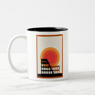 Tasse 2 Couleurs Rome, Italie Colosseum Carte postale non Vintage