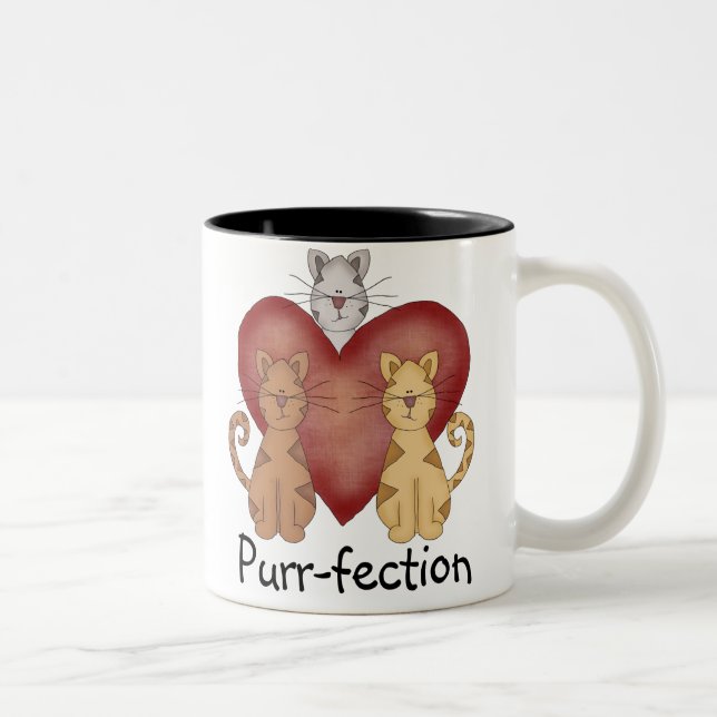 Tasse 2 Couleurs Ronronnement-fection de chats (Droit)