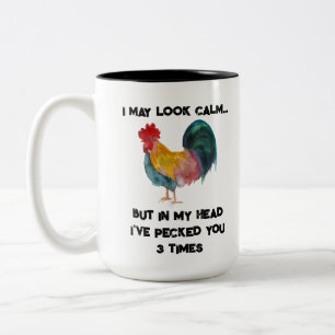 Tasse 2 Couleurs Rooster de ferme amusant