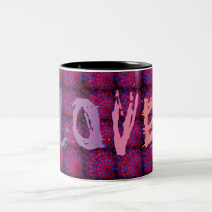 TASSE 2 COULEURS ROSE AMOUR COULEUR NOIR PURPLE CAFÉ À DEUX TONS MU