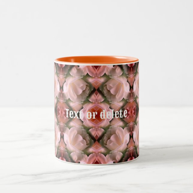 Tasse 2 Couleurs Rose blanche Abstraite teintée personnalisée (Centre)