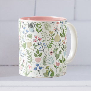 Tasse 2 Couleurs Rose Bleu Pot Plante Fleurs verdure