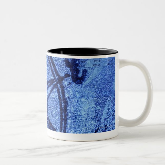 Tasse 2 Couleurs Rose de boussole antique (Droit)