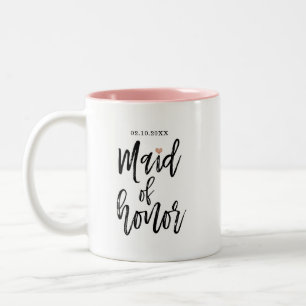 Tasse 2 Couleurs Rose de brosse moderne Coeurs d'or de Honou