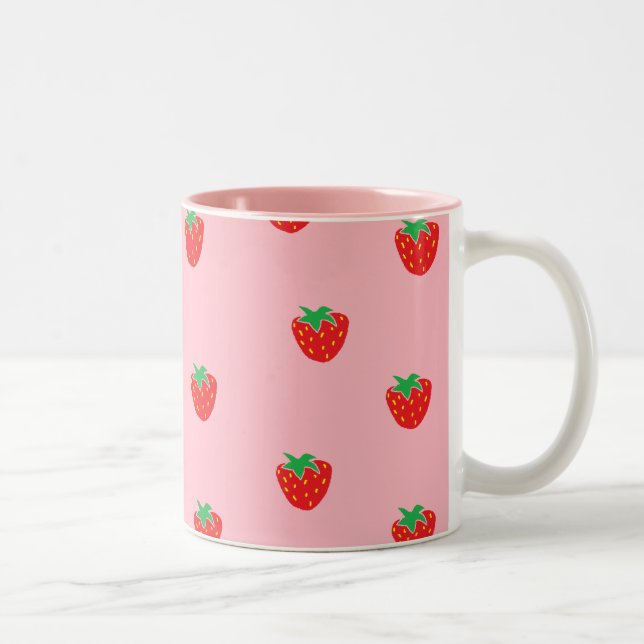 Tasse 2 Couleurs Rose de fraises (Droit)