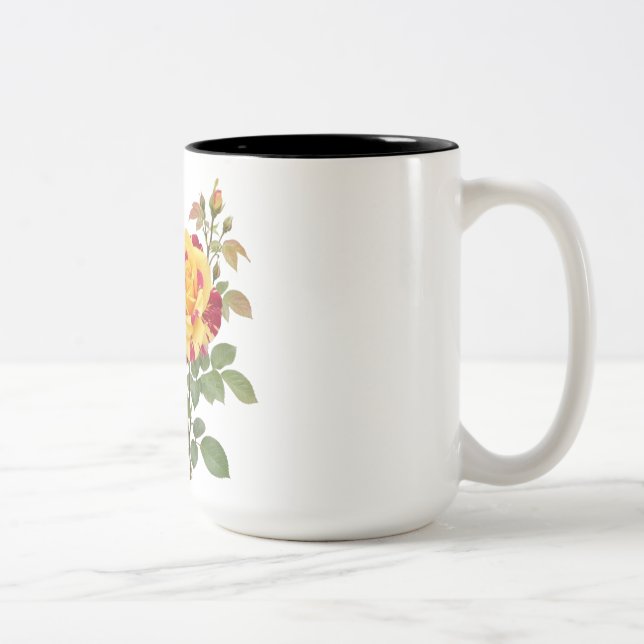TASSE 2 COULEURS ROSE FLOWER DESIGN (Droit)