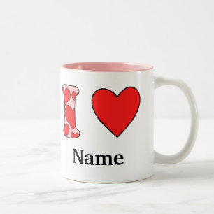 Tasse 2 Couleurs Rose J'aime personnalisé