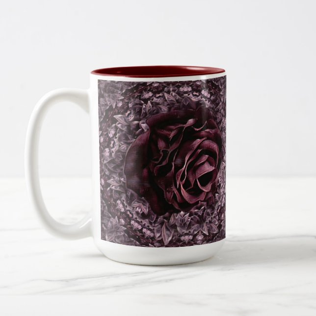 Tasse 2 Couleurs Rose Mandala  (Gauche)