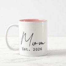 Rose Noir Élégant Script Nouvelle Maman Ét. 2026