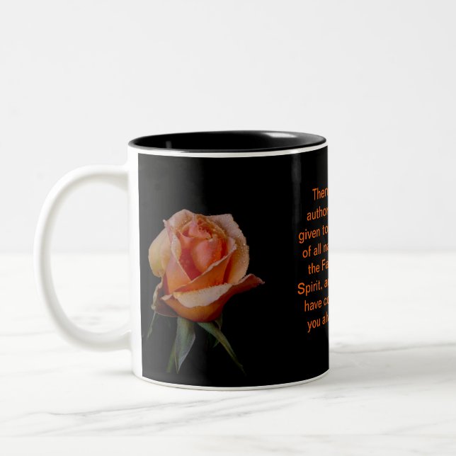 Tasse 2 Couleurs Rose orange Matthew 28 (Gauche)