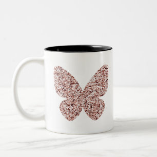 Tasse 2 Couleurs Rose Parties scintillant or Monarch Clipart Cute B