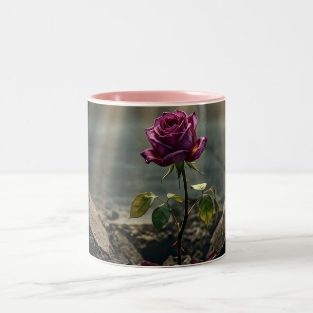 Tasse 2 Couleurs Rose pourpre défiant les probabilités - Force et g (Centre)