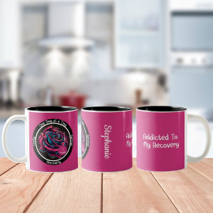 Tasse 2 Couleurs Rose Sobriété Jetons   Cadeau de Récupération en 1
