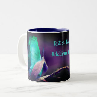 Tasse 2 Couleurs Rosebud Floral Turquoise Personnalisé