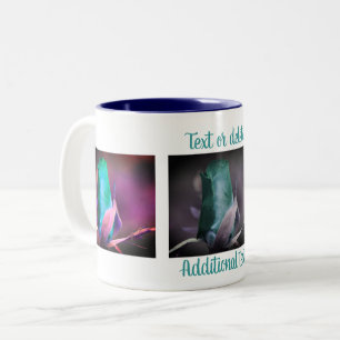 Tasse 2 Couleurs Rosebud Turquoise Fleur Art Personnalisé