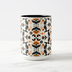 Tasse 2 Couleurs Rosemaling Art Populaire Norvégien