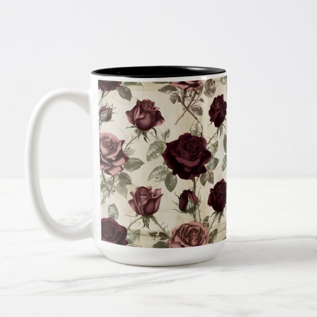 Tasse 2 Couleurs Roses Antiques (Gauche)