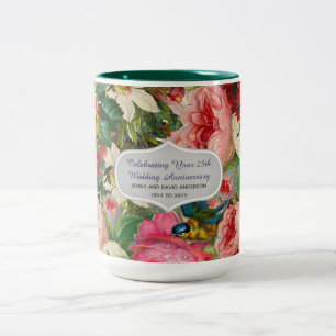 Tasse 2 Couleurs Roses de mariage vintage - Commémoration