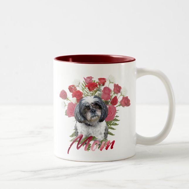 Tasse 2 Couleurs Roses de Shih Tzu (Droit)