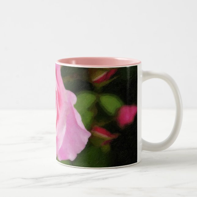Tasse 2 Couleurs Roses roses peints (Droit)