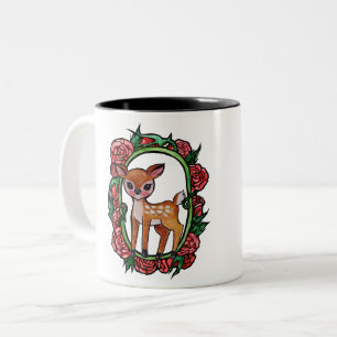 Tasse 2 Couleurs Roses rouges de cerfs