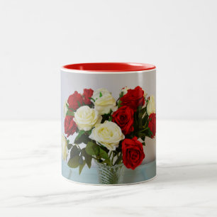 Tasse 2 Couleurs Roses rouges et blancs