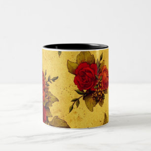 Tasse 2 Couleurs Roses rouges vintages