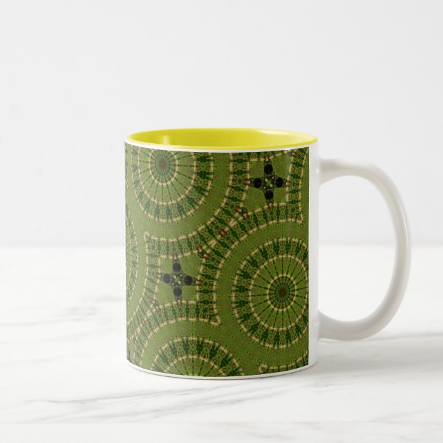 Tasse 2 Couleurs Roue verte Mandala / Grünes Rad Mandala (Droit)