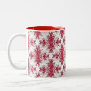 Tasse 2 Couleurs rouge blanc ikat géométrique ethnique stylisé