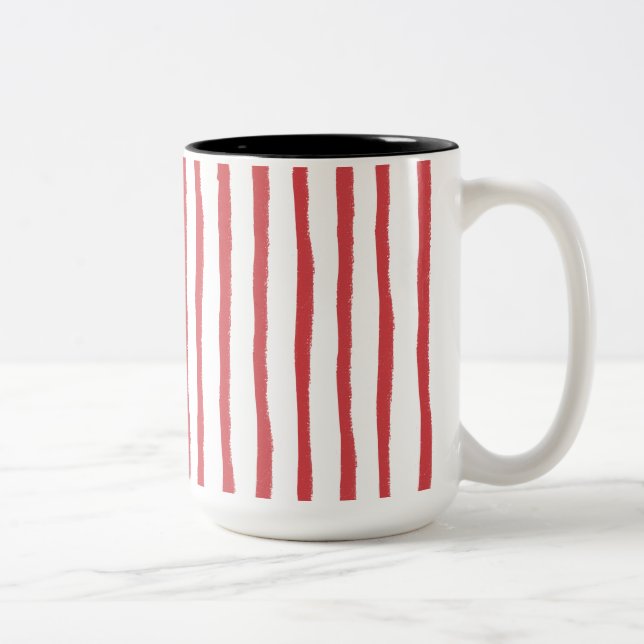 Tasse 2 Couleurs Rouge de bande minimale (Droit)