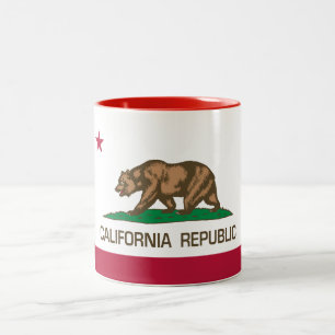 Tasse 2 Couleurs Rouge de République de la Californie (drapeau
