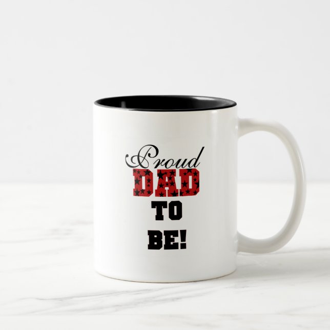Tasse 2 Couleurs Rouge et Noir Fier Papa d'être tshirts et cadeaux (Droit)