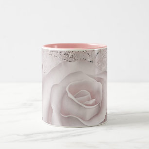 Tasse 2 Couleurs Rouge Fard Rose Blanche Glam Moderne Marbre Shabby
