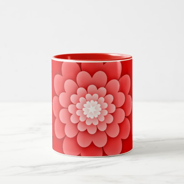 Tasse 2 Couleurs Rouge Floral Mandala-58566 (Centre)