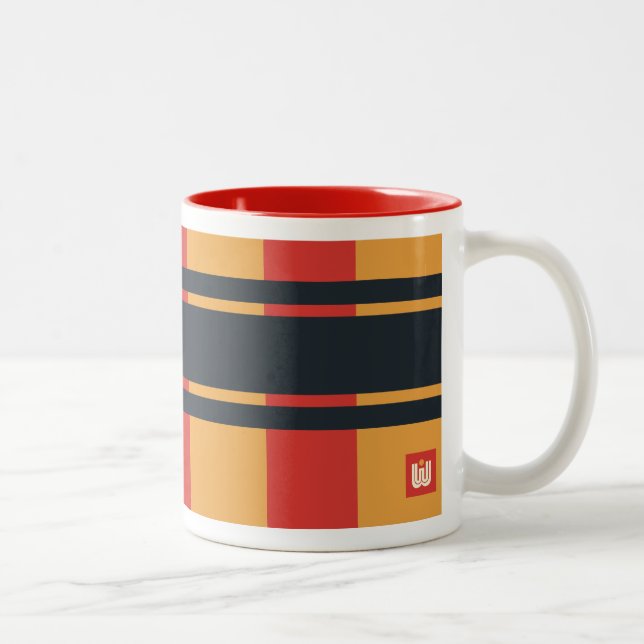 Tasse 2 Couleurs Rouge gras jaune bleu poli (Droit)