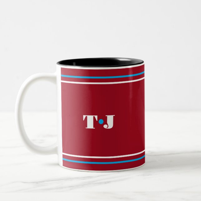 Tasse 2 Couleurs Rouge personnalisé (Gauche)