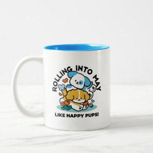 Tasse 2 Couleurs Rouler En Mai Comme De Joyeux Pups - Mignonne Chie