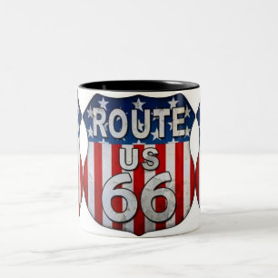 TASSE 2 COULEURS ***ROUTE 66 MUG*** AUTOROUTE LÉGENDAIRE