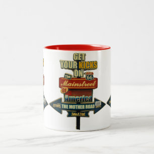 TASSE 2 COULEURS ***ROUTE 66 MUG*** AUTOROUTE LÉGENDAIRE