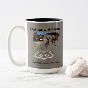 Tasse 2 Couleurs Route 66 Oatman Arizona Burros Dans La Rue