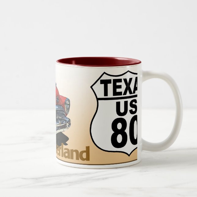 Tasse 2 Couleurs Route 80 du Texas - Les îles Dixie (Droit)