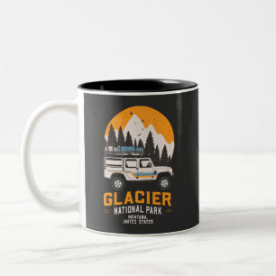 Tasse 2 Couleurs Route du parc national du Glacier vintage Montana 