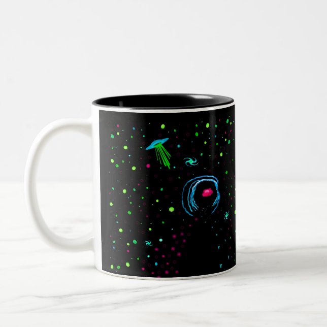 Tasse 2 Couleurs Rowell Spacewalk Wormhole - OVNI Turquoise avec TE (Gauche)