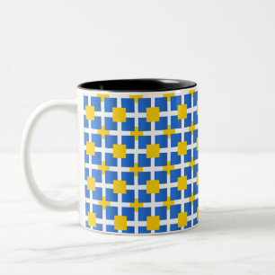 Tasse 2 Couleurs Royal Blue Carrés